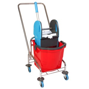 Wózek do sprzątania jednowiaderkowy 1x25l chromowany