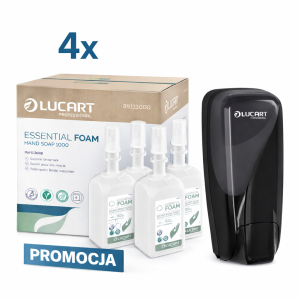 Zestaw PROMOCYJNY Lucart – dozownik + 4 wkłady mydła w piance 1L