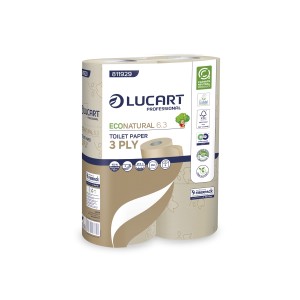 Papier toaletowy Lucart EcoNatural 6.3 3-warstwowy 27,5 m 6 rolek Fiberpack
