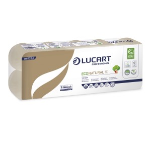Papier toaletowy Lucart EcoNatural 10, 2-warstwowy, 10 rolek, Fiberpack Ecolabel FSC